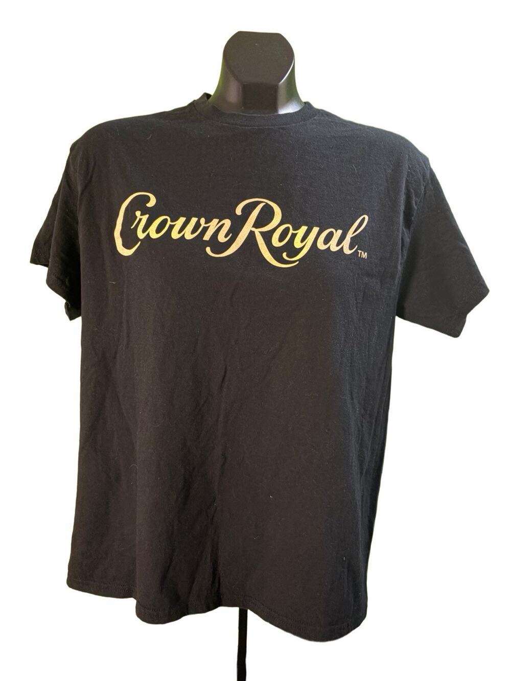 Crown Royal Graphic Tee Men’s M Black Gold Logo Whiskey Promo